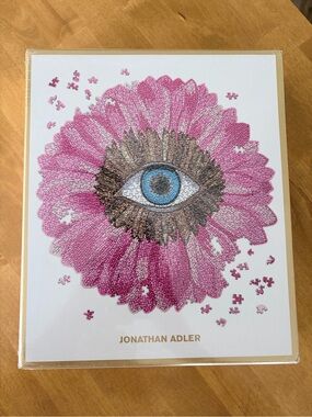 Jonathan Adler Pink & Blue Eye Floral Print puzzle by Galison